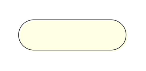黒線が付いたカプセル型の薄い黄色の楕円形 - シンプルでおしゃれな横長のフレーム･あしらいの素材