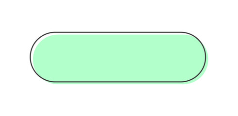黒線が付いたカプセル型の薄い緑色の楕円形 - シンプルでおしゃれな横長のフレーム･あしらいの素材