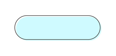 黒線が付いたカプセル型の薄い水色の楕円形 - シンプルでおしゃれな横長のフレーム･あしらいの素材