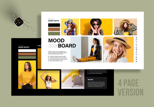 Modern Fashion Mood Board Template Layout