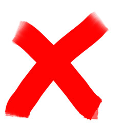 Obraz premium Cancel Command Red Icon Button on Transparent Background PNG