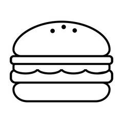 Burger vector icon. Hamburger illustration sign. Cheeseburger symbol. Fast food logo.