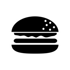 Burger vector icon. Hamburger illustration sign. Cheeseburger symbol. Fast food logo.