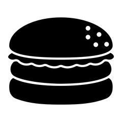 Burger vector icon. Hamburger illustration sign. Cheeseburger symbol. Fast food logo.