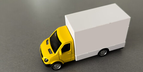 Driving van isolated on white background