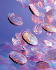 Bitcoin. Cryptocurrency. 3D illustration. Digital currency.