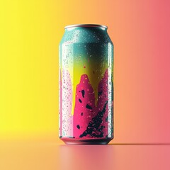 Obraz premium Colorful Can on Gradient Background