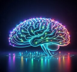 "Neon Brain Network – Artificial Intelligence of the Future"