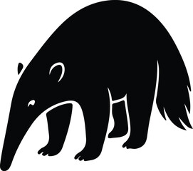 Silhouette stylized anteater illustration isolated on white background Vector Illustrator