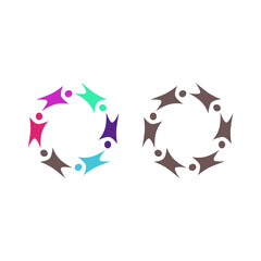 PEOPLE CONNECTED UNION TEAM TEAMWORK SIGN SYMBOL LOGO
