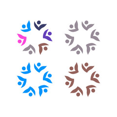 PEOPLE CONNECTED UNION TEAM TEAMWORK SIGN SYMBOL LOGO
