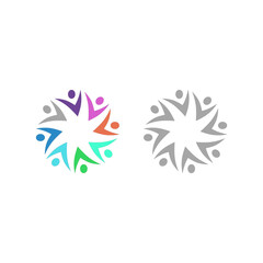 PEOPLE CONNECTED UNION TEAM TEAMWORK SIGN SYMBOL LOGO
