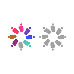 PEOPLE CONNECTED UNION TEAM TEAMWORK SIGN SYMBOL LOGO
