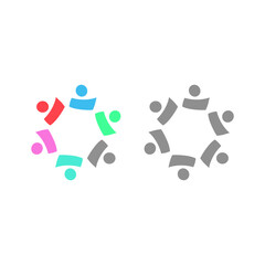 PEOPLE CONNECTED UNION TEAM TEAMWORK SIGN SYMBOL LOGO
