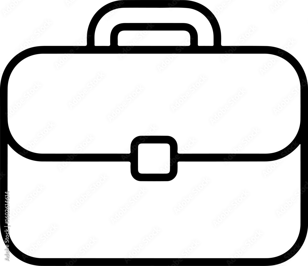 Aufkleber simple outline icon of a classic business briefcase with a single latch and handle
