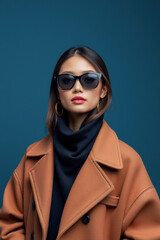 Stylish Woman in Fashionable Autumn Coat