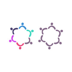 PEOPLE CONNECTED UNION TEAM TEAMWORK SIGN SYMBOL LOGO

