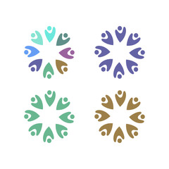 PEOPLE CONNECTED UNION TEAM TEAMWORK SIGN SYMBOL LOGO
