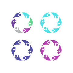 PEOPLE CONNECTED UNION TEAM TEAMWORK SIGN SYMBOL LOGO
