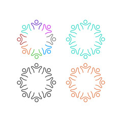 PEOPLE CONNECTED UNION TEAM TEAMWORK SIGN SYMBOL LOGO
