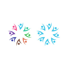 PEOPLE CONNECTED UNION TEAM TEAMWORK SIGN SYMBOL LOGO
