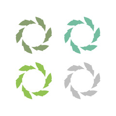 NATURAL PRODUCT LEAVES IN CIRCLE SIGN SYMBOL LOGO
