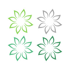 NATURAL PRODUCT LEAVES IN CIRCLE SIGN SYMBOL LOGO
