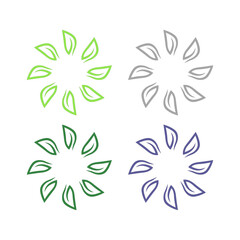 NATURAL PRODUCT LEAVES IN CIRCLE SIGN SYMBOL LOGO
