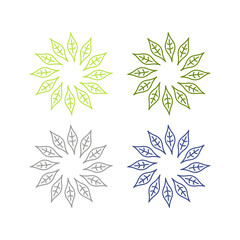NATURAL PRODUCT LEAVES IN CIRCLE SIGN SYMBOL LOGO
