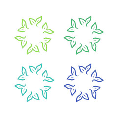 NATURAL PRODUCT LEAVES IN CIRCLE SIGN SYMBOL LOGO
