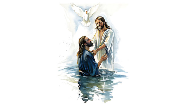 The Baptism Of Jesus Christ By John The Baptist And Holy Spirit