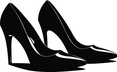 Elegant black high heels, stylish footwear, women's fashion shoes, classic silhouette, sophisticated look, chic accessory, timeless design, wardrobe must-have, fashion statement, trendy pumps