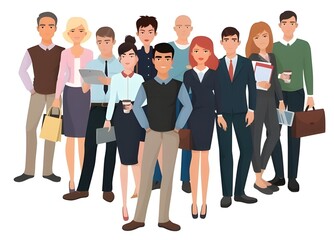 Obraz premium Business Team of Professionals Standing Together in Office Attire