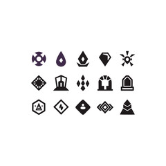  different arcane glyph stone icons set 