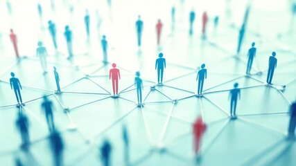 Network connection people teamwork communication social blue red business abstract collaboration interaction support unity community concept link relationship group symbol - Powered by Adobe