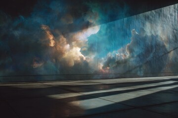 Fototapeta premium Empty space, dramatic clouds, sunlight