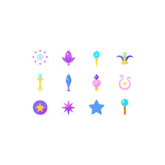  different enchanted dream light icons set on wh