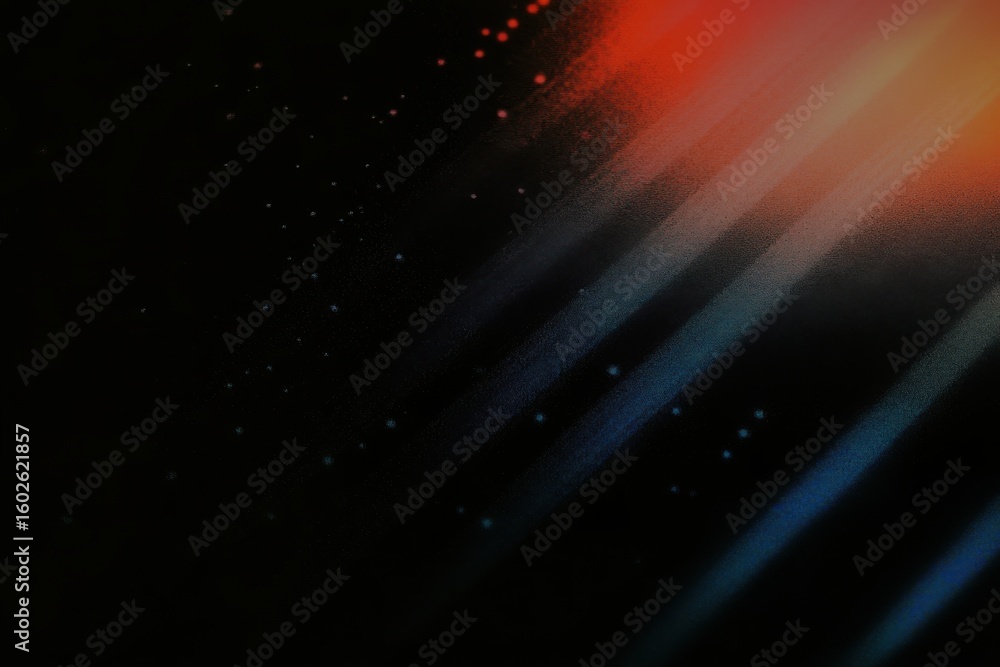 Poster abstract black background with colorful diagonal light streaks. modern digital art for design elemen
