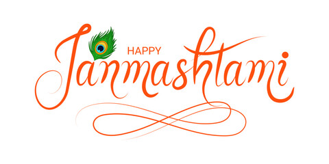 Vector illustration of Happy Krishna Janmashtami social media template