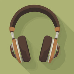 Vector headphones icon for music, audio, and sound technology