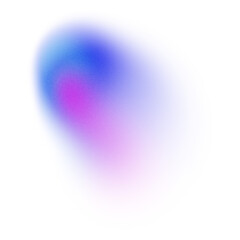 Vibrant abstract purple blue color grainy gradient shape isolated on transparent background, noise glowing light texture for brochure banner header poster cover wallpaper backdrop design.	