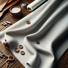 Crisp flat fabric with a tight weave often used for shirts and d