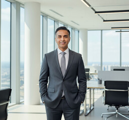 Confident Business Executive in Modern Corporate Setting