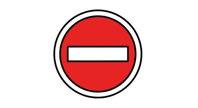 Red and white circular prohibition sign, a common traffic symbol indicating no entry or passage, universally recognized for restricted access
