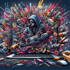Digital Graffiti Wall Street Art Jam Originality Technical Perfe