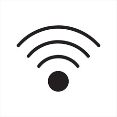 Sleek WiFi Symbol Radiating Connectivity and Signal Strength Portraying Modern Wireless Technology with Simple Black and White Design