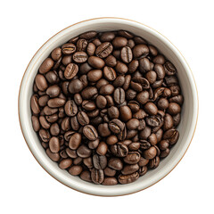 Fototapeta premium Brown Coffee Beans in White Cup Isolated PNG