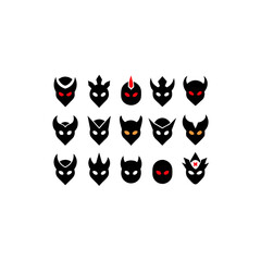 different magical echo mask icons set on white 