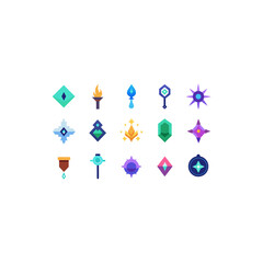  different magical echo relic icons set on white