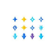 different magical thunderstone icons set 
